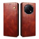 For OPPO A5 Pro Global Oil Wax Crazy Horse Texture Leather Phone Case(Brown) - 1