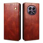 For OPPO F29 5G Global Oil Wax Crazy Horse Texture Leather Phone Case(Brown) - 1