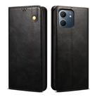 For OPPO Reno14 Pro 5G Global Oil Wax Crazy Horse Texture Leather Phone Case(Black) - 1