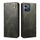 For OPPO Reno14 5G Global Oil Wax Crazy Horse Texture Leather Phone Case(Dark Green) - 1