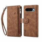 For Google Pixel 9 / 9 Pro ESEBLE Retro Frosted RFID Flip Leather Phone Case(Brown) - 1