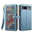 For Google Pixel 7a ESEBLE Star Series Lanyard Zipper Wallet RFID Leather Case(Blue) - 1