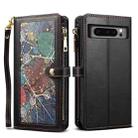 For Google Pixel 8 Pro ESEBLE Star Series Lanyard Zipper Wallet RFID Leather Case(Black) - 1