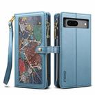 For Google Pixel 8A ESEBLE Star Series Lanyard Zipper Wallet RFID Leather Case(Blue) - 1