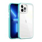 For iPhone 14 Pro Color Frame 2 in 1 Hollow Cooling Phone Case(Mint Green) - 1