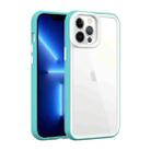 For iPhone 11 Color Frame 2 in 1 Hollow Cooling Phone Case(Mint Green) - 1