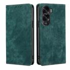 For Honor X50i 5G / 9 Lite RFID Anti-theft Brush Magnetic Leather Phone Case(Green) - 1