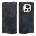 For Honor Magic6 RFID Anti-theft Brush Magnetic Leather Phone Case(Black) - 1