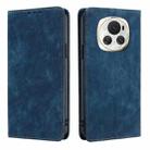 For Honor Magic6 RFID Anti-theft Brush Magnetic Leather Phone Case(Blue) - 1