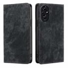 For Honor 200 5G RFID Anti-theft Brush Magnetic Leather Phone Case(Black) - 1