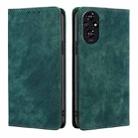 For Honor 200 5G RFID Anti-theft Brush Magnetic Leather Phone Case(Green) - 1