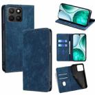 For Honor X8c 4G RFID Anti-theft Brush Magnetic Leather Phone Case(Blue) - 1