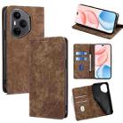 For Honor 400 Pro Global 160.8mm RFID Anti-theft Brush Magnetic Leather Phone Case(Brown) - 1