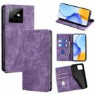For Honor X60 GT 5G RFID Anti-theft Brush Magnetic Leather Phone Case(Purple) - 1