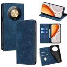 For Honor X70 5G RFID Anti-theft Brush Magnetic Leather Phone Case(Blue) - 1
