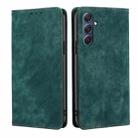 For Samsung Galaxy M54 5G RFID Anti-theft Brush Magnetic Leather Phone Case(Green) - 1