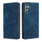 For Samsung Galaxy M34 5G / F34 5G RFID Anti-theft Brush Magnetic Leather Phone Case(Blue) - 1