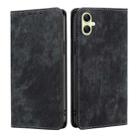 For Samsung Galaxy A05 4G RFID Anti-theft Brush Magnetic Leather Phone Case(Black) - 1