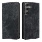 For Samsung Galaxy S24 5G RFID Anti-theft Brush Magnetic Leather Phone Case(Black) - 1