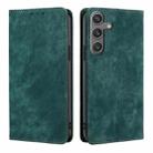 For Samsung Galaxy S24 5G RFID Anti-theft Brush Magnetic Leather Phone Case(Green) - 1