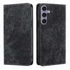 For Samsung Galaxy S24+ 5G RFID Anti-theft Brush Magnetic Leather Phone Case(Black) - 1