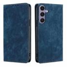 For Samsung Galaxy S24+ 5G RFID Anti-theft Brush Magnetic Leather Phone Case(Blue) - 1