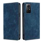 For Xiaomi Redmi Note 12S 4G RFID Anti-theft Brush Magnetic Leather Phone Case(Blue) - 1
