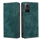 For Xiaomi Redmi Note 12S 4G RFID Anti-theft Brush Magnetic Leather Phone Case(Green) - 1