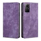 For Xiaomi Redmi Note 12S 4G RFID Anti-theft Brush Magnetic Leather Phone Case(Purple) - 1