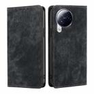 For Xiaomi Civi 3 5G RFID Anti-theft Brush Magnetic Leather Phone Case(Black) - 1