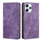 For Xiaomi Redmi 12 4G RFID Anti-theft Brush Magnetic Leather Phone Case(Purple) - 1