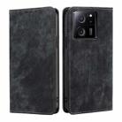 For Xiaomi Redmi K60 Ultra RFID Anti-theft Brush Magnetic Leather Phone Case(Black) - 1