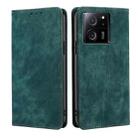 For Xiaomi Redmi K60 Ultra RFID Anti-theft Brush Magnetic Leather Phone Case(Green) - 1