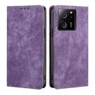 For Xiaomi Redmi K60 Ultra RFID Anti-theft Brush Magnetic Leather Phone Case(Purple) - 1