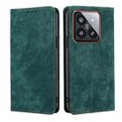 For Xiaomi 14 Pro RFID Anti-theft Brush Magnetic Leather Phone Case(Green) - 1