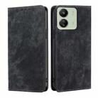 For Xiaomi Redmi 13C RFID Anti-theft Brush Magnetic Leather Phone Case(Black) - 1