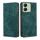 For Xiaomi Redmi 13C RFID Anti-theft Brush Magnetic Leather Phone Case(Green) - 1