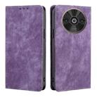 For Xiaomi Redmi A3 4G RFID Anti-theft Brush Magnetic Leather Phone Case(Purple) - 1