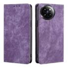 For Xiaomi Civi 4 Pro RFID Anti-theft Brush Magnetic Leather Phone Case(Purple) - 1
