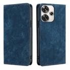 For Xiaomi Redmi Turbo 3 5G RFID Anti-theft Brush Magnetic Leather Phone Case(Blue) - 1