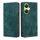 For OnePlus Nord CE 3 Lite 5G RFID Anti-theft Brush Magnetic Leather Phone Case(Green) - 1