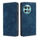 For OnePlus Ace 2 Pro RFID Anti-theft Brush Magnetic Leather Phone Case(Blue) - 1
