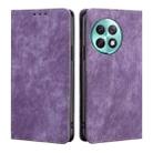 For OnePlus Ace 2 Pro RFID Anti-theft Brush Magnetic Leather Phone Case(Purple) - 1