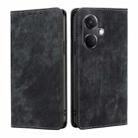 For OnePlus Nord CE3 5G RFID Anti-theft Brush Magnetic Leather Phone Case(Black) - 1