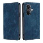 For OnePlus Nord CE3 5G RFID Anti-theft Brush Magnetic Leather Phone Case(Blue) - 1