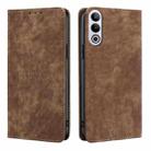 For OnePlus Ace 3V 5G RFID Anti-theft Brush Magnetic Leather Phone Case(Brown) - 1