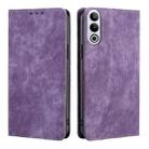 For OnePlus Ace 3V 5G RFID Anti-theft Brush Magnetic Leather Phone Case(Purple) - 1
