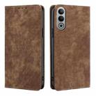 For OnePlus Nord CE4 RFID Anti-theft Brush Magnetic Leather Phone Case(Brown) - 1