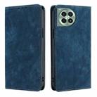 For OnePlus Ace 3 Pro 5G RFID Anti-theft Brush Magnetic Leather Phone Case(Blue) - 1