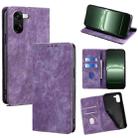 For OnePlus Ace 5 Racing / Nord CE5 RFID Anti-theft Brush Magnetic Leather Phone Case(Purple) - 1